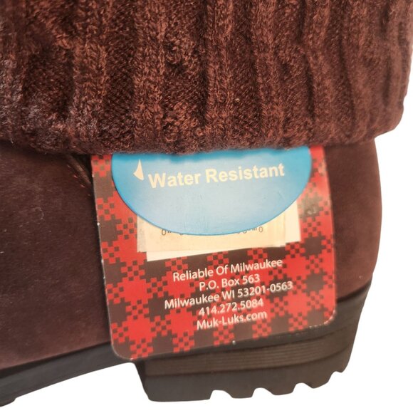 Muk-Luks Faux Suede Mid-Calf Boot with Cable Knit Cuffs Women's Size 9 NEW w/TAG - Picture 8 of 10